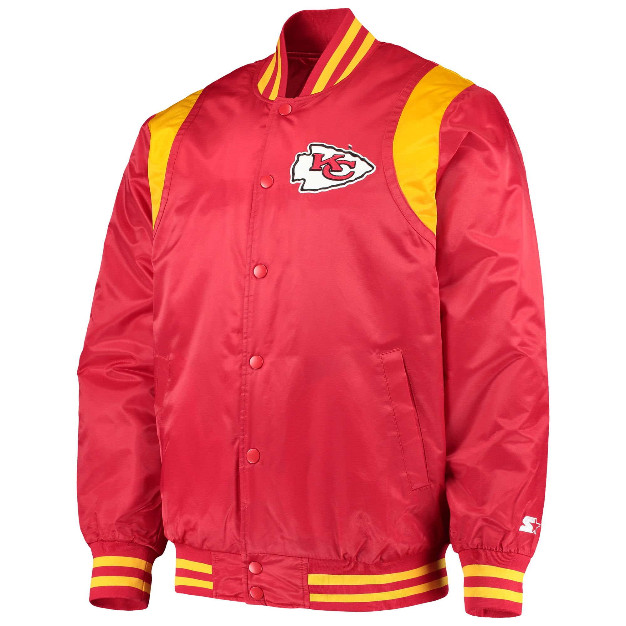 Men's Starter Red/Yellow Kansas City Chiefs Prime Time Twill Satin