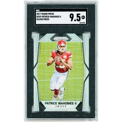 Patrick Mahomes Kansas City Chiefs 2017 Panini Prizm Silver Prizm #269 SGC Authenticated 9.5 Rookie Card