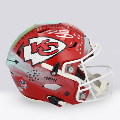 Patrick Mahomes Kansas City Chiefs Autographed Fanatics Authentic Riddell Speed Flex Authentic Helmet - Art by Cavier Coleman - Limited Edition #1/1 - UW25