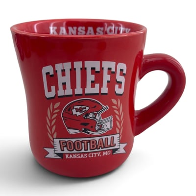 Kansas City Chiefs Pegasus 11oz. Helmet Crest Wordmark Ceramic Mug