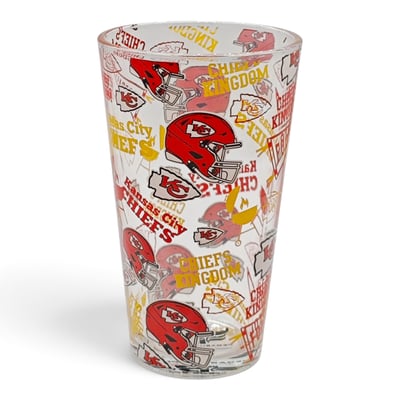 Kansas City Chiefs Pegasus 16oz Scatter Logos Pint Glass