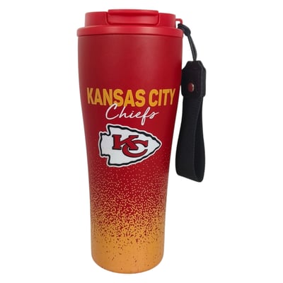 Kansas City Chiefs Pegasus 20oz Splatter Script Stainless Steel ProSip Coffee Cup with Strap