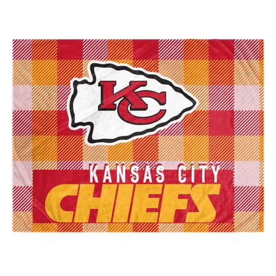 Kansas City Chiefs Pegasus Fan-mily Bold Plaid Oversized 60" x 90" Ultra Cozy Blanket