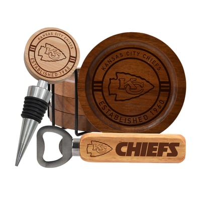 Kansas City Chiefs The Memory Company Coaster, Bottle Opener & Wine Stopper Set