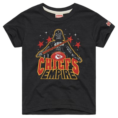 Kansas City Chiefs Homage Toddler NFL x Star Wars Dark Side Tri-Blend T-Shirt - Charcoal