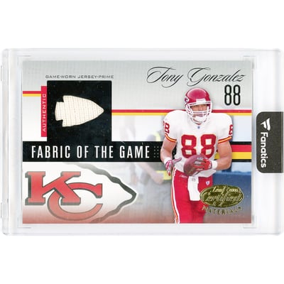 Tony Gonzalez Kansas City Chiefs 2006 Donruss Leaf Certified Materials Fabric Of The Game Game-Used Jersey Relic #FOTG-145 #6/25 Card 
