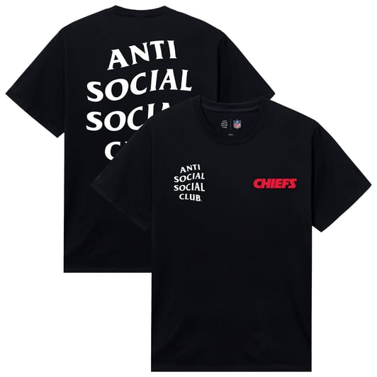 Kansas City Chiefs AntiSocialSocialClub x NFL Unisex Snap T-Shirt - Black