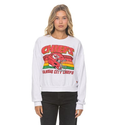 Kansas City Chiefs Aviator Nation Unisex Relaxed Tri-Blend Sweatshirt - White