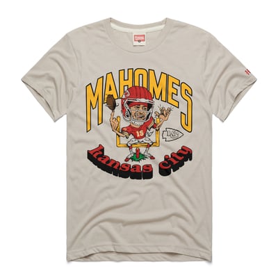 Patrick Mahomes Kansas City Chiefs Homage Unisex Caricature Player Graphic Tri-Blend T-Shirt - Stone