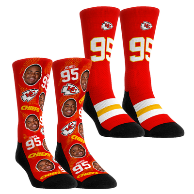 Chris Jones Kansas City Chiefs Rock Em Unisex Player Football Guy Two-Pack Crew Sock Set