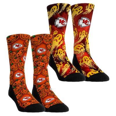  Kansas City Chiefs Rock Em Unisex Halloween Crew Socks 2-Pack Set - Orange