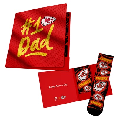  Kansas City Chiefs Rock Em Unisex #1 Dad Gift Card Socks - Red