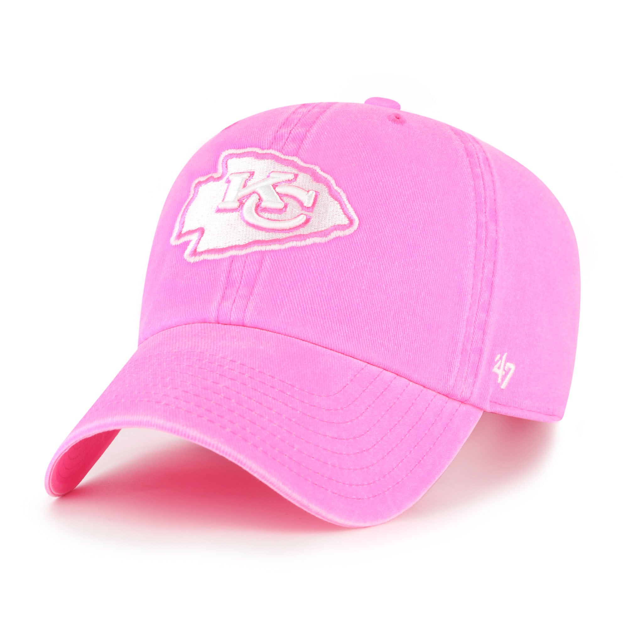 Kansas City Chiefs Hat Cap Football Logo Patch 47 Brand Floral Blue Pink Vintage Kansas City Chiefs Hat Cap Strap Back NFL Football  main image 2