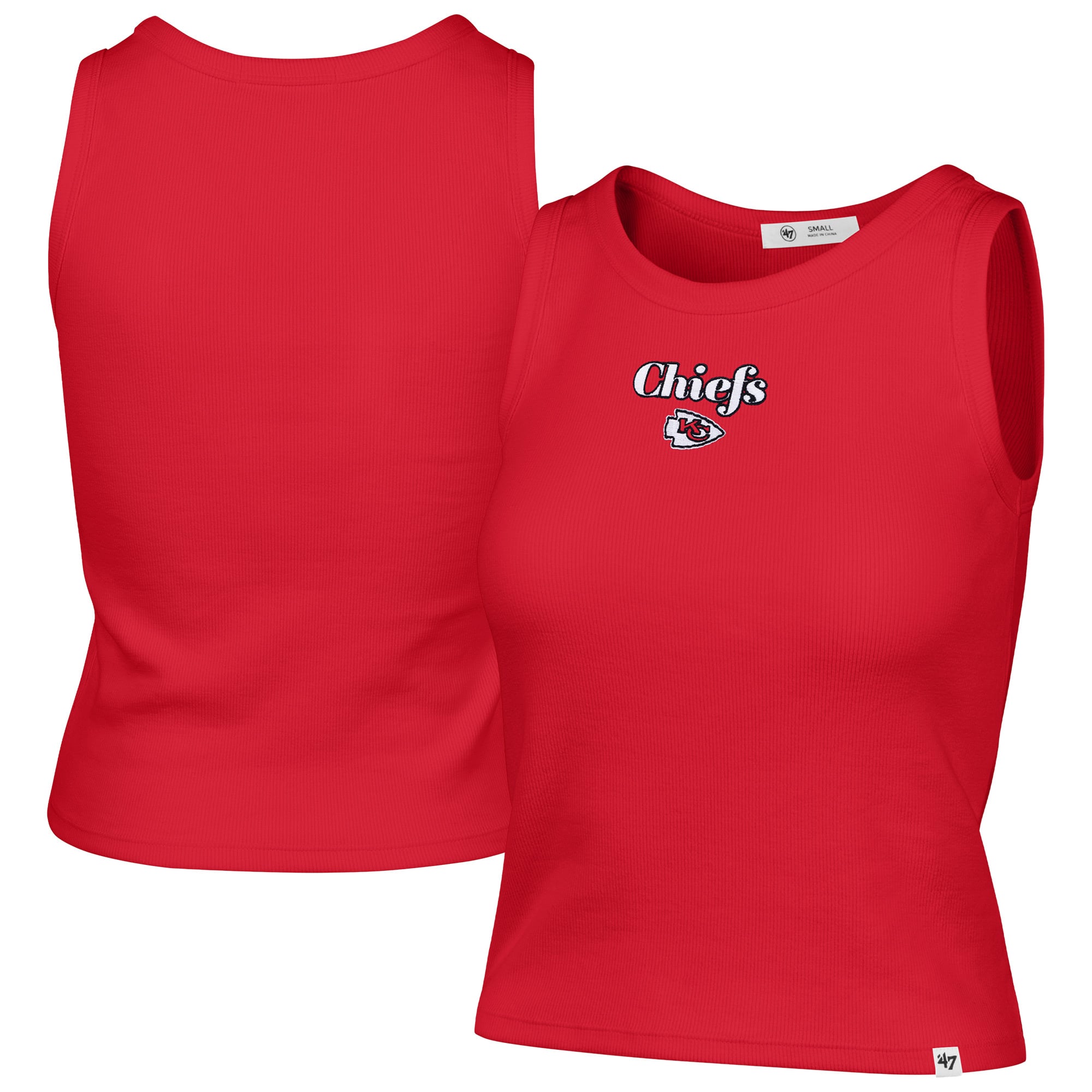 Women's '47 Red Kansas City Chiefs Cropped Straight Cut Ribbed Baby ...