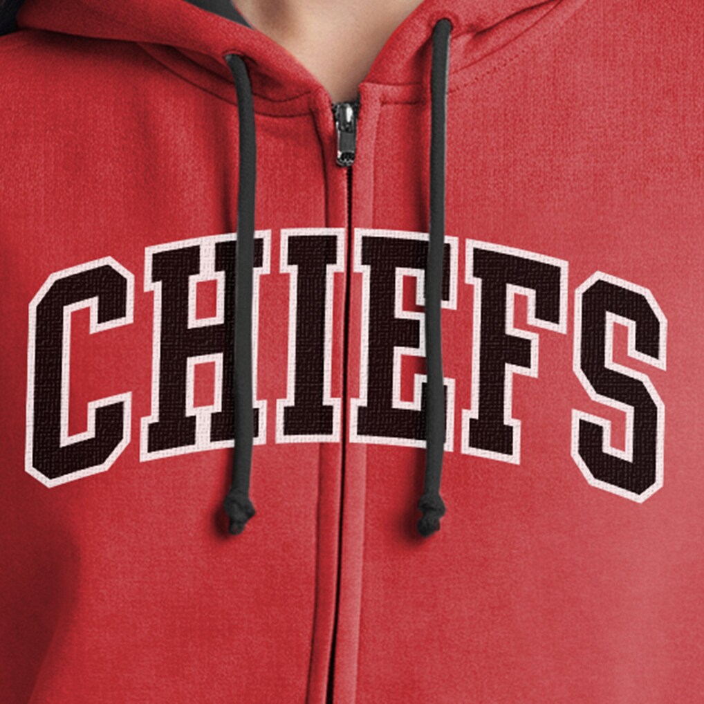 Women's Kansas City Chiefs Champion Red Contrast Liner Full-Zip Hoodie