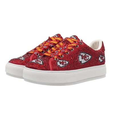  Kansas City Chiefs FABGATING by Cuce Women's Crystal Team Logo Sneakers - Red