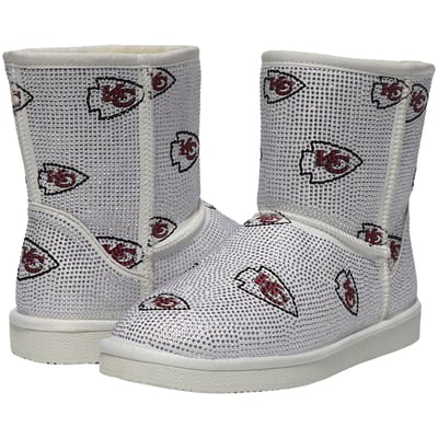  Kansas City Chiefs FABGATING by Cuce Women's Logo Pull on Ankle Boots - White