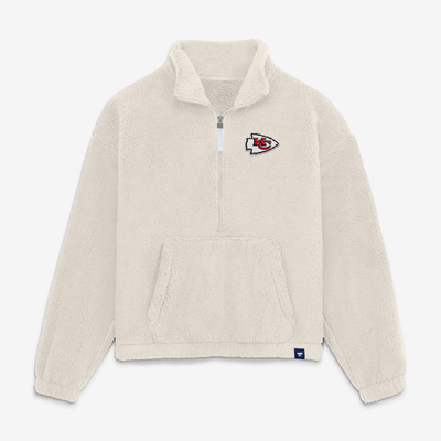 Kansas City Chiefs Fanatics Women's Oversized Breakout Sherpa Half-Zip Pullover - Cream
