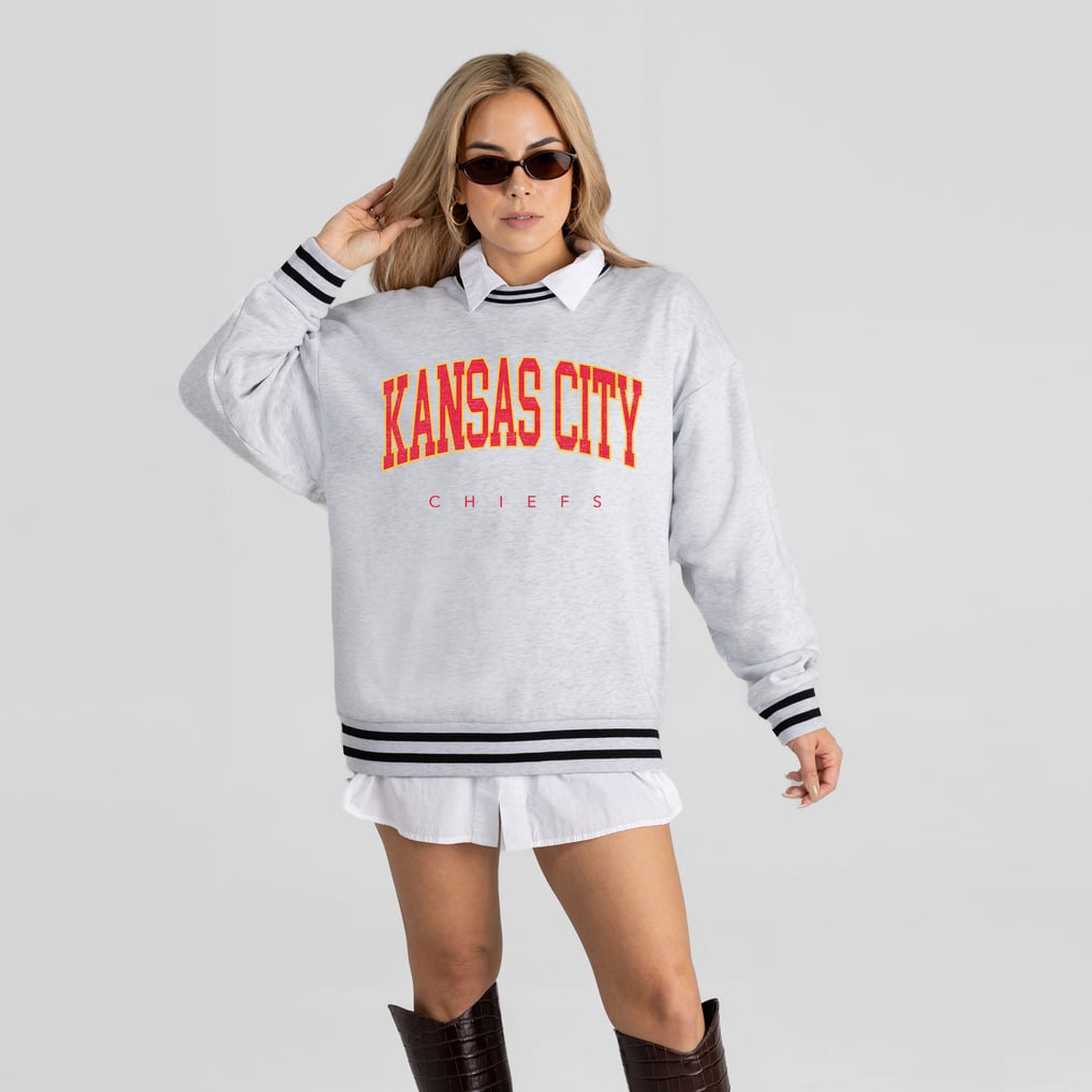 Women's Gameday Couture Ash Kansas City Chiefs Oversized Easy Energy ...