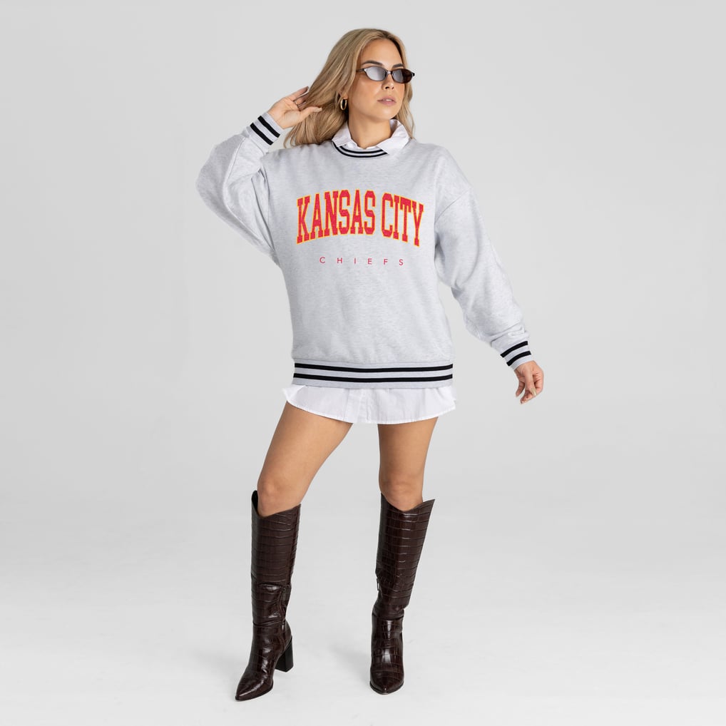 Women's Gameday Couture Ash Kansas City Chiefs Oversized Easy Energy ...