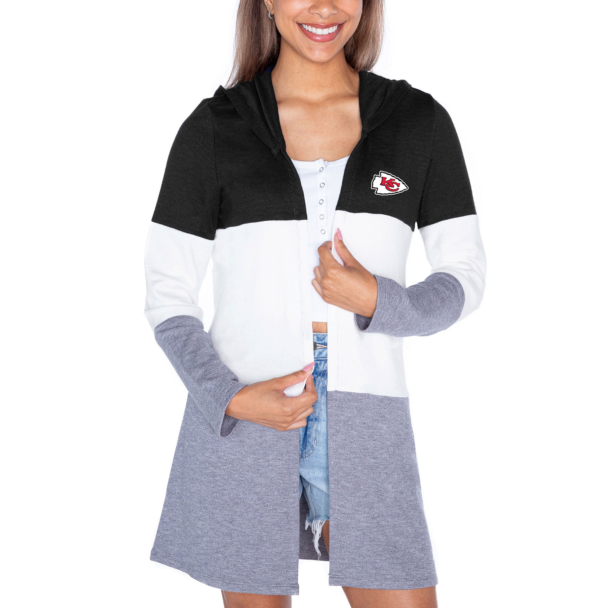 Women's Gameday Couture Black Kansas City Chiefs Tri-Blend Color Block ...
