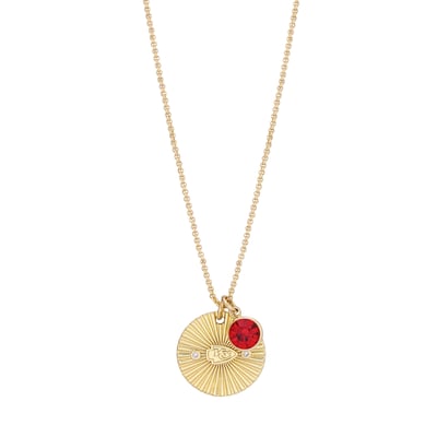  Kansas City Chiefs LUV AJ Women's Spiral and Stone Charm Necklace - Gold