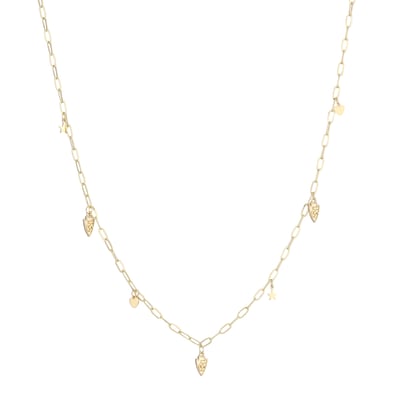 Kansas City Chiefs LUV AJ Women's Star & Heart Charm Logo Necklace - Gold
