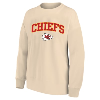 Kansas City Chiefs Mitchell & Ness Women's Heart & Soul Plus Size Sweatshirt - Cream