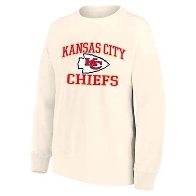 Kansas City Chiefs Mitchell & Ness Women's Heart & Soul Plus Size Sweatshirt - Cream