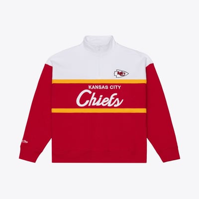  Kansas City Chiefs Mitchell & Ness Women's Head Coach Quarter-Zip Pullover - Red