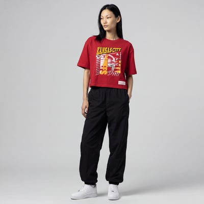  Kansas City Chiefs Mitchell & Ness Women's Street Graphic Boxy Cropped T-Shirt - Red