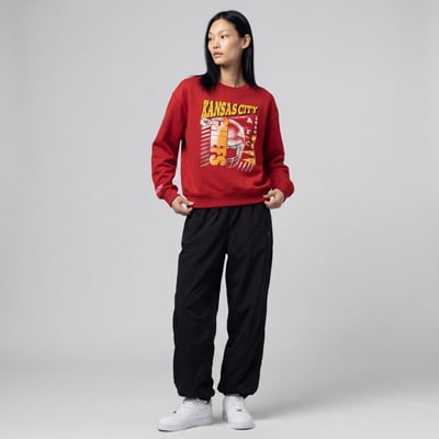  Kansas City Chiefs Mitchell & Ness Women's Street Graphic Crewneck Sweatshirt - Red