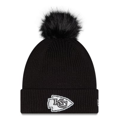 Kansas City Chiefs New Era Women's 2026 Salute To Service Cuffed Knit Hat with Pom - Black