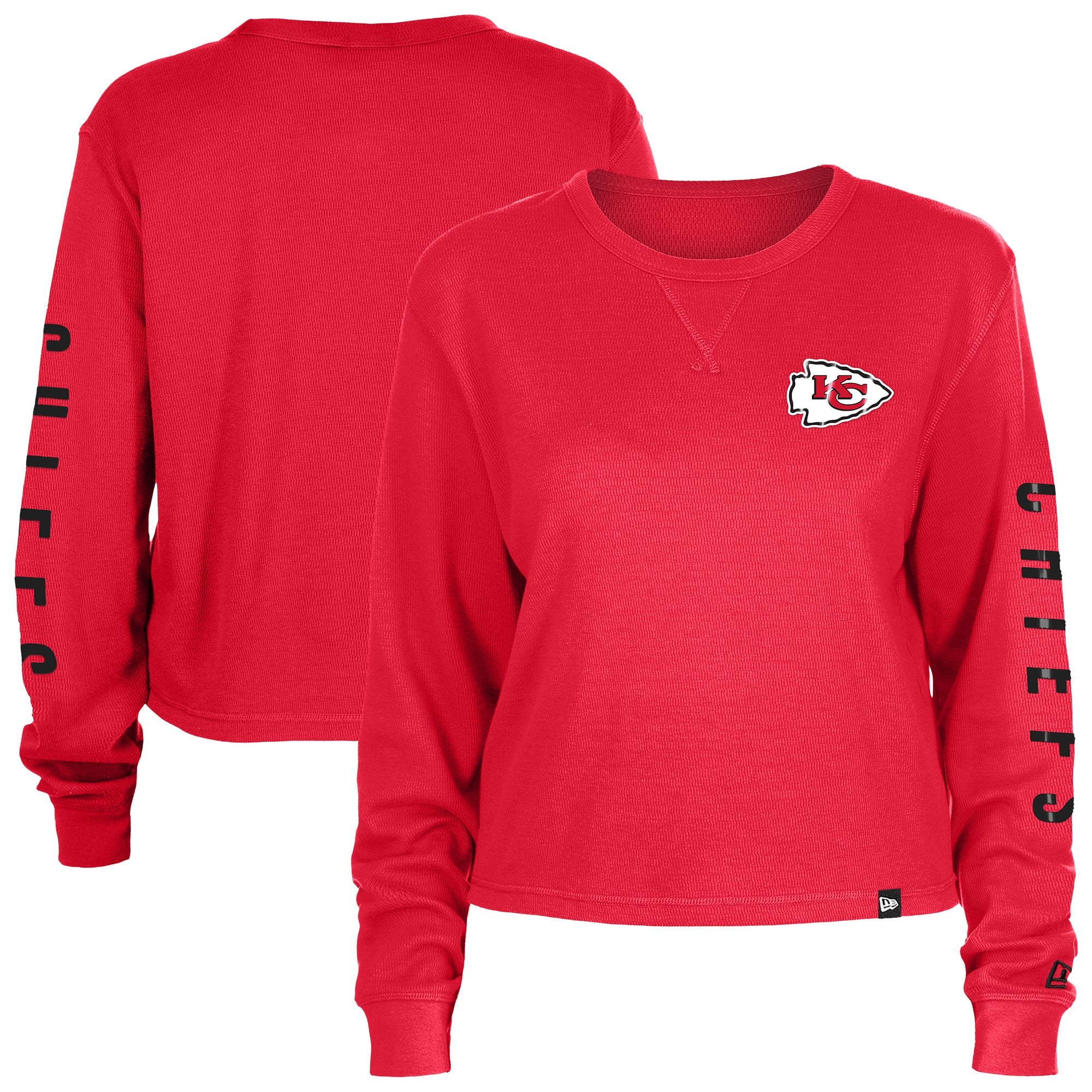 Women's New Era Red Kansas City Chiefs Sport Night Thermal Long Sleeve ...