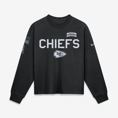  Kansas City Chiefs Nike Women's 2026 Salute to Service Sideline Long Sleeve T-Shirt - Black