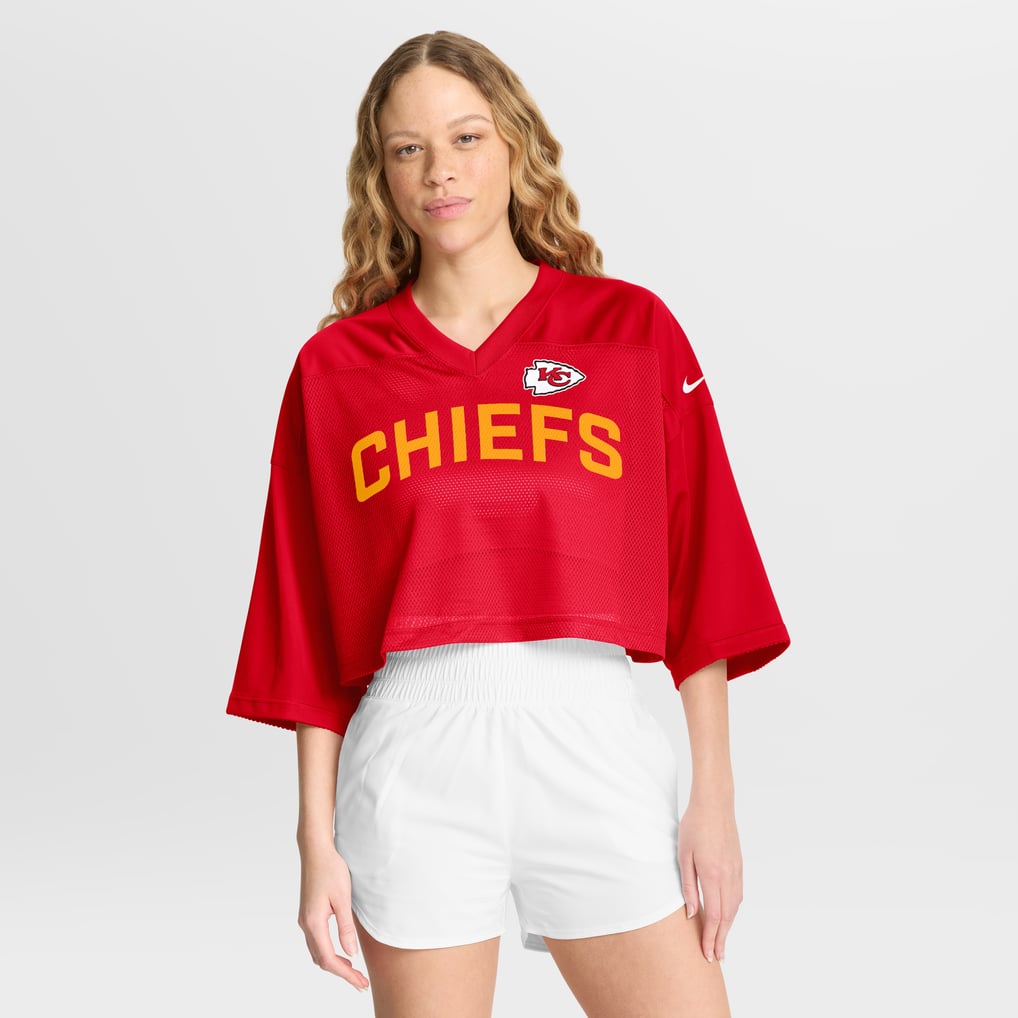 Women's Nike Red Kansas City Chiefs Primetime Cropped Mesh Dri-FIT ...