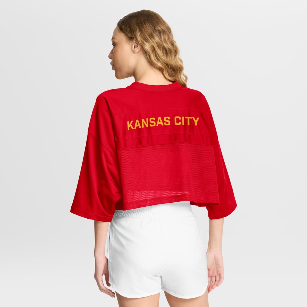 Women's Nike Red Kansas City Chiefs Primetime Cropped Mesh Dri-FIT ...