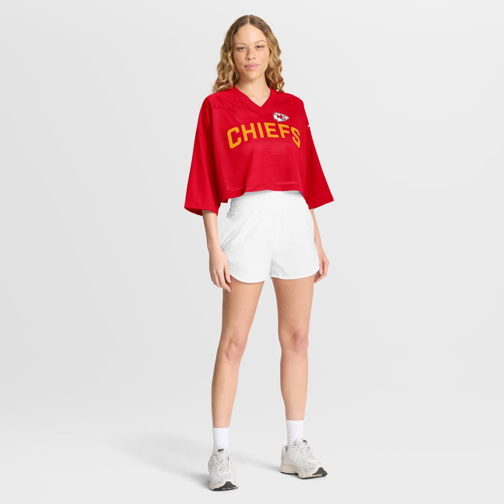 Women's Nike Red Kansas City Chiefs Primetime Cropped Mesh Dri-FIT ...