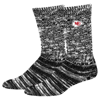  Kansas City Chiefs PRO Compression Women's Slouchy Slub Textured Boyfriend Socks - Black