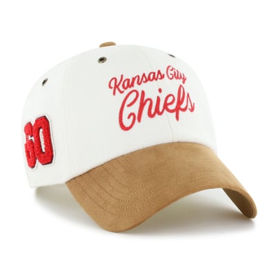 Kansas City Chiefs Stoney Clover Lane x '47 Women's Cursive Clean Up Adjustable Hat - Cream/Tan