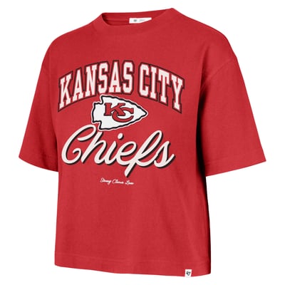 Kansas City Chiefs Stoney Clover Lane x '47 Women's Script City Boxy Cropped T-Shirt - Red