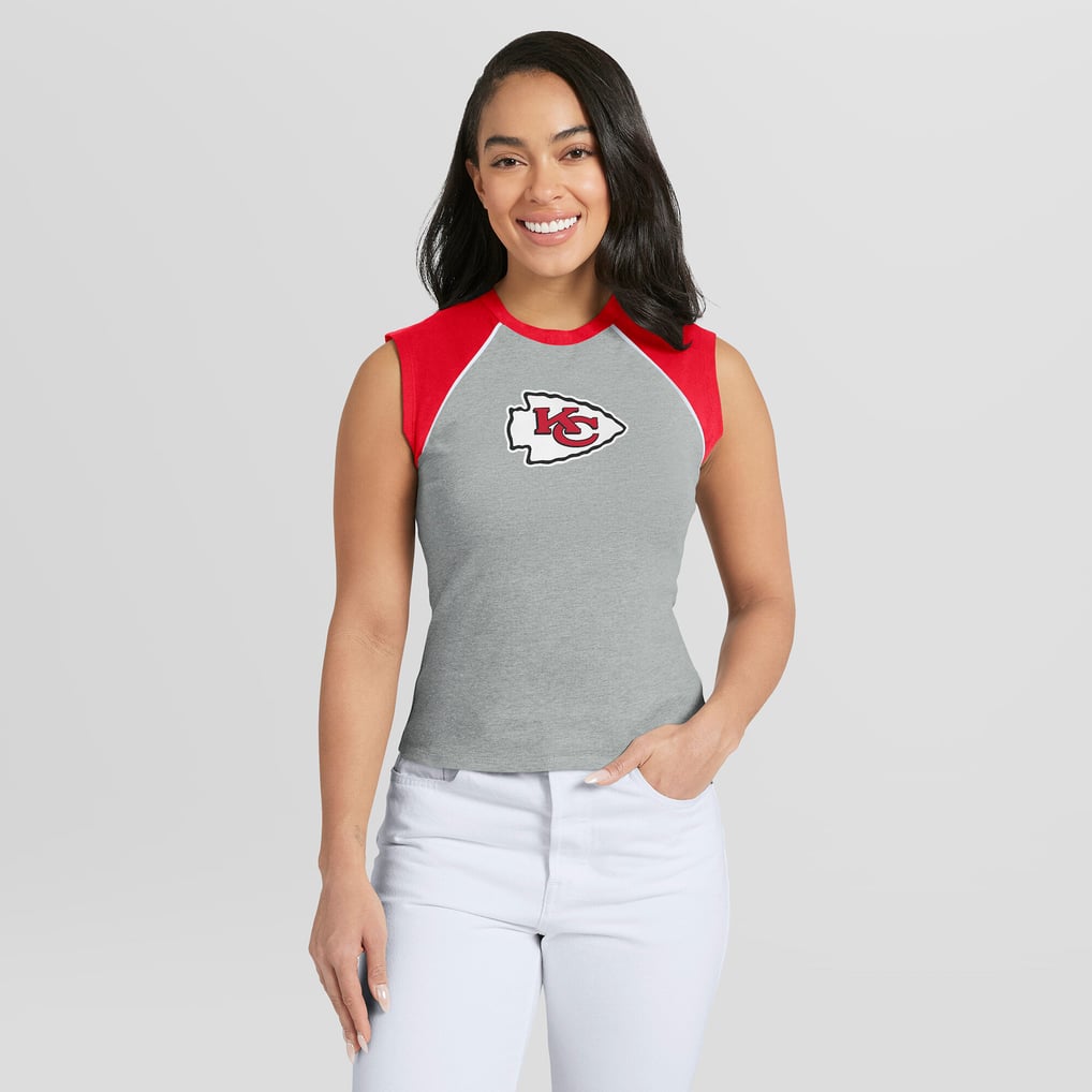 Women's Kansas City Chiefs WEAR by Erin Andrews Heather Gray Cropped ...