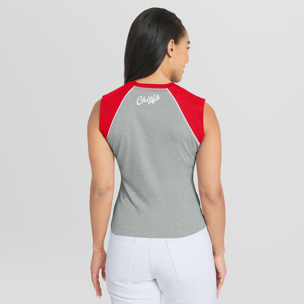 Women's Kansas City Chiefs WEAR by Erin Andrews Heather Gray Cropped ...