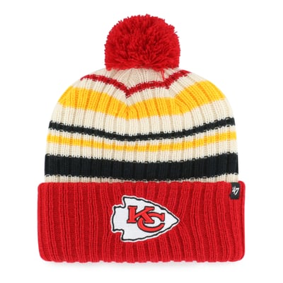  Kansas City Chiefs '47 Youth Snow Fort Cuffed Knit Hat with Pom - Red
