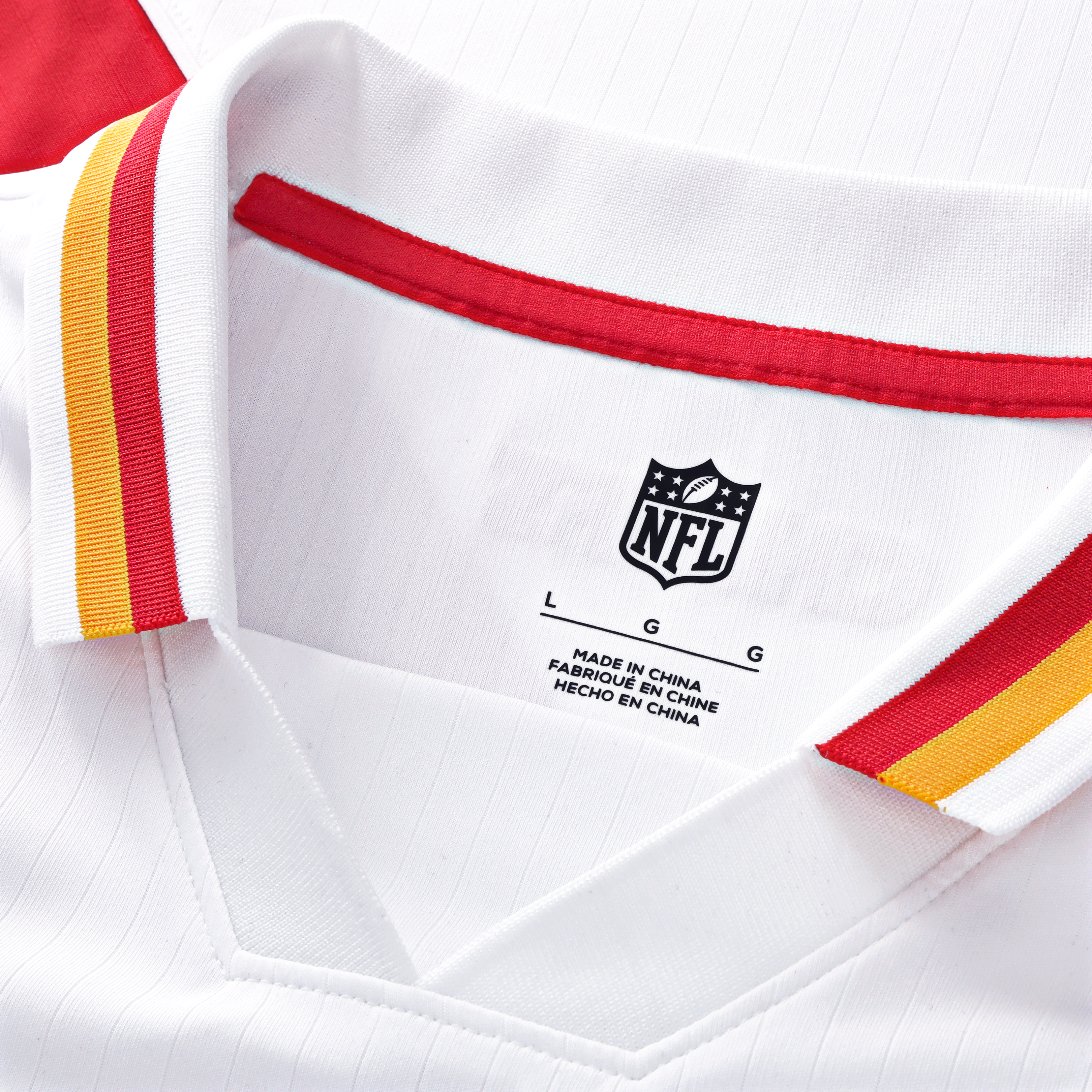 Kansas City Chiefs Youth Football x Football Collared Fan Top White