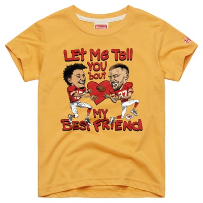 Kansas City Chiefs Homage Youth Patrick Mahomes & Travis Kelce Caricature T-Shirt - Gold