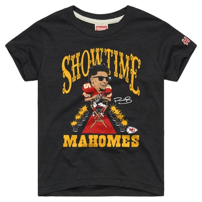 Patrick Mahomes Kansas City Chiefs Homage Youth Caricature T-Shirt - Charcoal