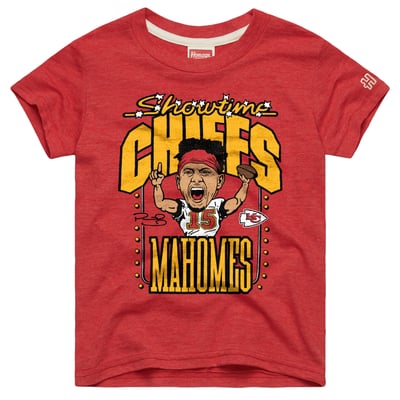 Patrick Mahomes Kansas City Chiefs Homage Youth Caricature T-Shirt - Red