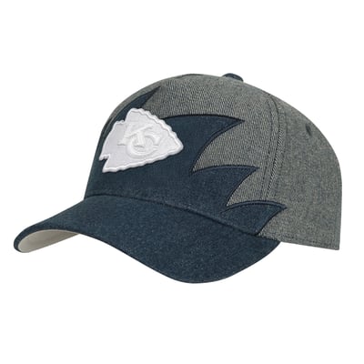 Kansas City Chiefs Mitchell & Ness Youth Sharktooth Pro Pinch Snapback Hat - Denim
