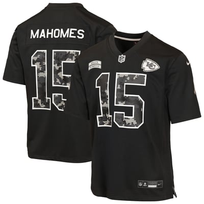 Patrick Mahomes Kansas City Chiefs Nike Youth 2026 Salute to Service Game Jersey  - Black